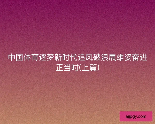 中国体育逐梦新时代追风破浪展雄姿奋进正当时(上篇) 中国体育逐梦新时代追风破浪展雄姿奋进正当时(上篇)